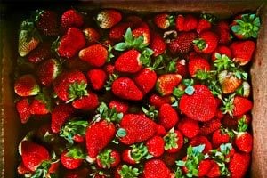 Mascarilla con fresas